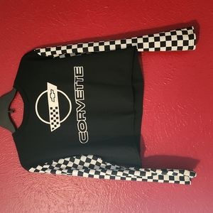 Long-sleeve corvette cropped top